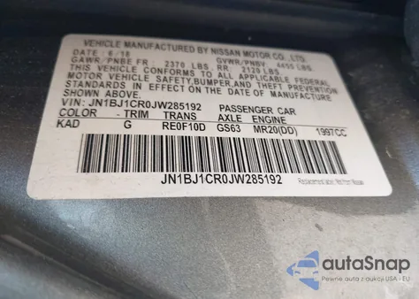 2018 Nissan Rogue Sport Sv z USA, uszkodzony, nr VIN JN1BJ1CR0JW285192